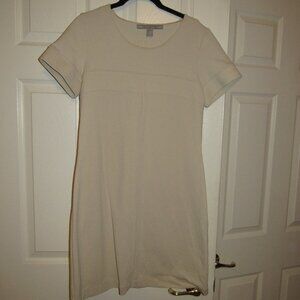 Tailored Zara Collection Size L Stretch Light Tan Sleeved Dress